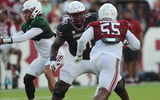 Tree Babalade and Gilber Edmond take a rep in South Carolina's 2024 spring game (Photo: CJ Driggers | GamecockCentral.com)