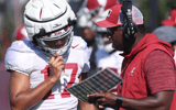 Alabama WR Amari Jefferson and WR coach JaMarcus Shephard