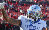 Kentucky wide receiver Barion Brown puts Ls Down during the Governor's Cup vs. Louisville - Photo by Dr. Michael Huang | Kentucky Sports Radio