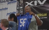 Dennis Johnson brought his Kentucky football jersey to his son's commitment.