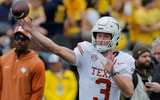 Texas QB Quinn Ewers warms up vs. Michigan