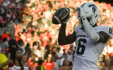 Michigan State Spartans wide receiver Nick Marsh (6) celebrates after scoring a touchdown during the second half against the Maryland Terrapins at SECU Stadium. - Tommy Gilligan, USA TODAY Sports