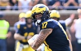 Michigan Wolverines football tight end Marlin Klein recorded 3 catches against Arkansas State. (Photo by Lon Horwedel / TheWolverine.com)