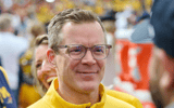 Michigan Wolverines basketball head coach Dusty May led Florida Atlantic to the 2023 Final Four. (Photo by Michigan basketball)