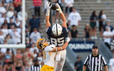 Penn State Nittany Lions tight end Luke Reynolds (85) makes a catch during the fourth quarter against the Kent State Golden Flashes at Beaver Stadium. (Mandatory Credit: Matthew O'Haren-Imagn Images)