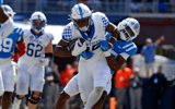 Oct 1, 2022; Oxford, Mississippi, USA; Kentucky Wildcats tight end Jordan Dingle (85) and Mississippi Rebels defensive back Davison Igbinosun (20) during the second half at Vaught-Hemingway Stadium. Mandatory Credit: Petre Thomas-Imagn Images