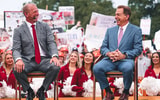Alabama coaches Kalen DeBoer and Nick Saban