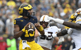 Michigan Wolverines football quarterback Alex Orji had a touchdown pass to Tyler Morris in a win over Minnesota. (Photo by Lon Horwedel / TheWolverine.com)