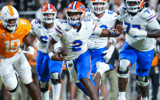 Florida quarterback DJ Lagway (2) runs with the ball during a NCAA football game between Tennessee and Florida in Neyland Stadium, in Knoxville, Tenn., Oct. 12, 2024.