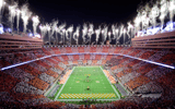 Fireworks are set off before an SEC football game between Tennessee and Ole Miss in a checkered Neyland Stadium in Knoxville, Tenn. on Saturday, Oct. 16, 2021 - © Calvin Mattheis/News Sentinel / USA TODAY NETWORK