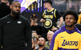 Los Angeles Lakers SF LeBron James and PG Bronny James