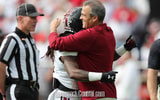 South Carolina football's Shane Beamer and Debo Williams during the Oklahoma game on Oct. 19, 2024 (C.J. Driggers/GamecockCentral.com)