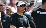 Missouri head coach Eli Drinkwitz spoke to the media ahead of South Carolina-Missouri. © Maria Lysaker-Imagn Images