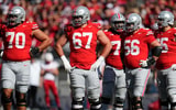 Ohio State offensive line by Adam Cairns/Columbus Dispatch / USA TODAY NETWORK via Imagn Images