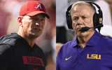 Alabama HC Kalen DeBoer, LSU HC Brian Kelly