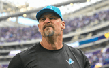 Oct 20, 2024; Minneapolis, Minnesota, USA; Detroit Lions head coach Dan Campbell leaves the field after the game against the Minnesota Vikings at U.S. Bank Stadium. Mandatory Credit: Jeffrey Becker-Imagn Images