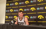 Pryce Sandfort had a hot shooting night for the Hawkeyes in the win over Southern. (Photo by Kyle Huesmann)