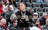 South Carolina women's basketball coach Dawn Staley during the Michigan game on Nov. 4, 2024