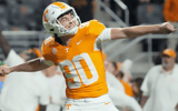 Tennessee kicker Max Gilbert. Credit: Saul Young/News Sentinel / USA TODAY NETWORK via Imagn Images