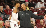 South Carolina basketball coach Lamont Paris and freshman wing Cam Scott. Photo by: CJ Driggers | GamecockCentral