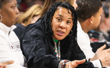 South Carolina women's basketball coach Dawn Staley. Photo by: Katie Dugan | Gamecock Central