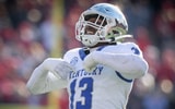 JJ Weaver celebrates a big play vs Louisville, ,via Dr. Michael Huang, KSR