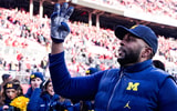 Michigan Wolverines football head coach Sherrone Moore after beating Ohio State. (Photo by Junfu Han / USA TODAY NETWORK via Imagn Images)