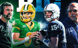 Penn State and Oregon meet in the Big Ten title game on Saturday. (On3 graphic/Imagn Images photos)