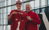 Alabama OL signee Jackson Lloyd and coach Kalen DeBoer