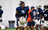 Penn State safety KJ Winston Jr. (2) jogs across the field during a practice session inside Holuba Hall on Saturday, August 3, 2024, in State College. (Dan Rainville / USA TODAY NETWORK)
