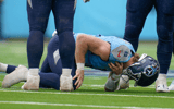 Injured Tennessee Titans QB Will Levis, via © Andrew Nelles : The Tennessean : USA TODAY NETWORK via Imagn Images
