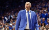 Dec 14, 2024; Lexington, Kentucky, USA; Kentucky Wildcats head coach Mark Pope watches the action during the second half against the Louisville Cardinals at Rupp Arena at Central Bank Center. Mandatory Credit: Jordan Prather-Imagn Images