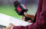 Netflix logo on a microphone during its NFL Christmas doubleheader