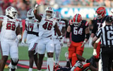 South Carolina EDGE Bryan Thomas, Jr. celebrating a sack in the Citrus Bowl. Photo by: CJ Driggers | GamecockCentral