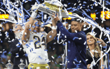 Notre Dame HC Marcus Freeman, LB Jack Kiser