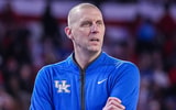 Jan 7, 2025; Athens, Georgia, USA; Kentucky Wildcats head coach Mark Pope on the sidelines against the Georgia Bulldogs during the first half at Stegeman Coliseum. Mandatory Credit: Dale Zanine-Imagn Images