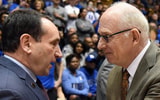 Former Duke HC Mike Krzyzewski and former Miami HC Jim Larranaga