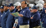 Penn State Nittany Lions head coach James Franklin looks on in the first half against the Notre Dame Fighting Irish at Hard Rock Stadium. (Mandatory Credit: Sam Navarro-Imagn Images)