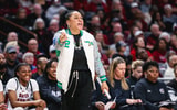 South Carolina women's basketball coach Dawn Staley during the Texas game on January 12, 2025 (Katie Dugan | GamecockCentral.com)