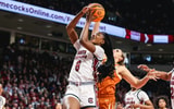 South Carolina women's basketball freshman Joyce Edwards getting to the basket earlier this season against Texas. Photo credit: Katie Dugan | GamecockCentral