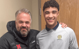 2026 LB Kasen Thomas with Nebraska head coach Matt Rhule