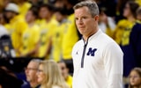 Michigan Wolverines head coach Dusty May led U-M to a huge win over Purdue.  Mandatory Credit: Rick Osentoski-Imagn Images