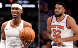 Shai Gilgeous-Alexander (left) and Karl-Anthony Towns - Imagn Images