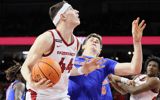 Arkansas C Zvonimir Ivisic vs. Florida, via Nelson Chenault-Imagn Images