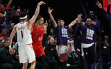 Feb 3, 2025; Portland, Oregon, USA;  Phoenix Suns guard Devin Booker (1) reacts after scoring against the Portland Trail Blazers to make Booker the Suns’ all-time leading scorer in the second half at Moda Center. Mandatory Credit: Jaime Valdez-Imagn Images