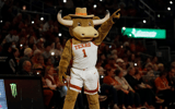 Texas Longhorns mascot Hook Em points to the crowd during the second half against the Arkansas Razorbacks at Moody Center. Mandatory Credit: Scott Wachter-Imagn Images