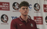 TE Chase Loftin at Florida State Newcomer Press Confrence (Matt LaSerre/Warchant)
