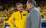 Dusty May and Tom Izzo chat prior to a Michigan - MSU game in Ann Arbor. | Photo by  David Rodriguez Munoz | USA Today Network