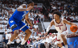 Alabama G Mark Sears vs Kentucky C Brandon Garrison, via Will McLelland-Imagn Images