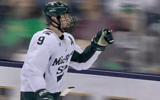 Matt Basgall helped lead Michigan State to its second straight Big Ten Championship, Saturday with a victory over Notre Dame.